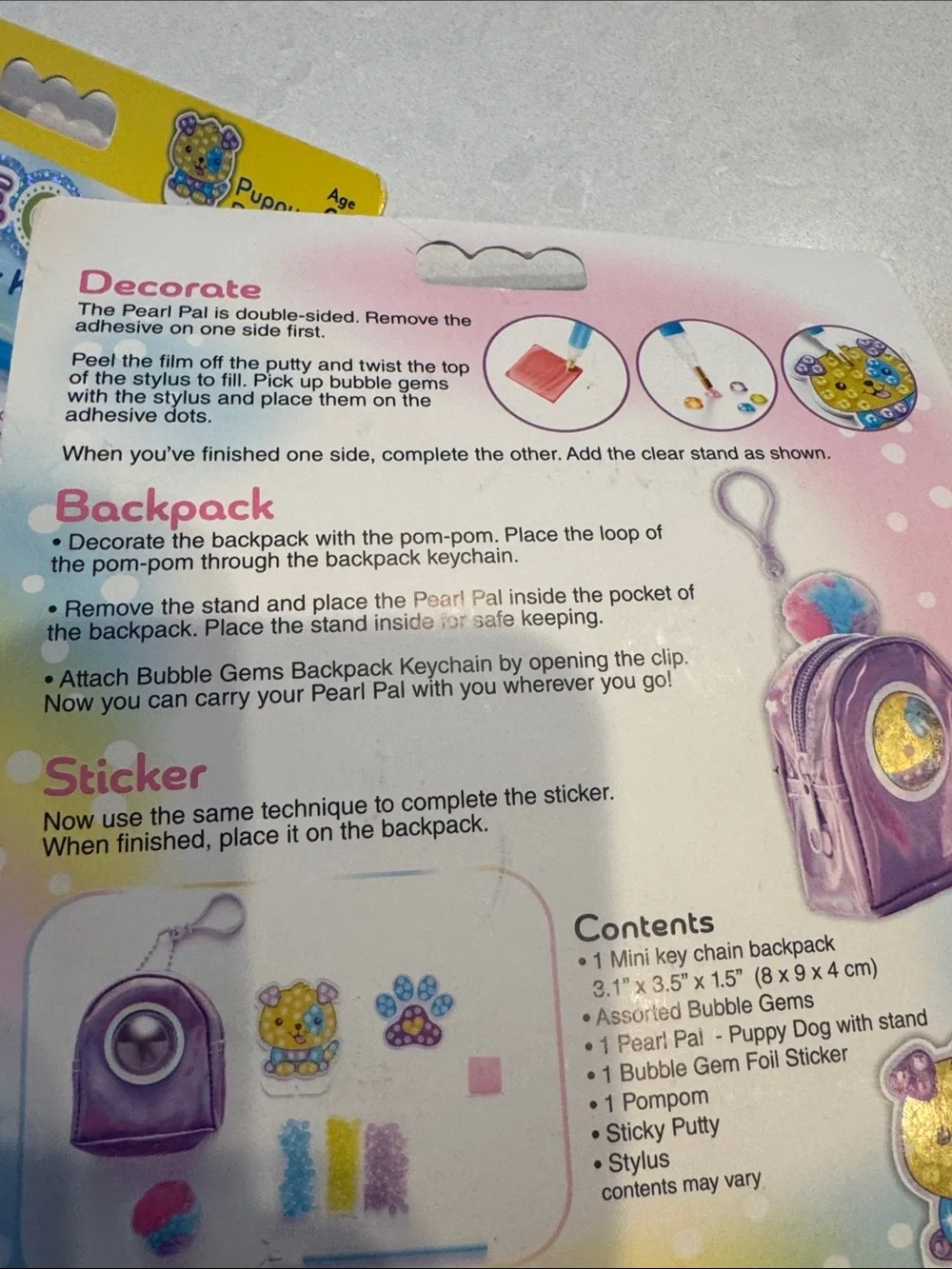 Bubble Gems Purple Backpack Keychain Craft Kit -